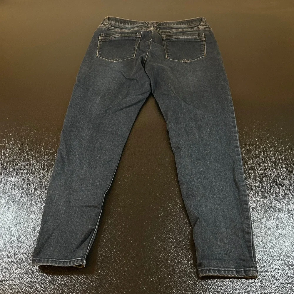 Democracy‎ Dark Wash Denim Jeans Womens 10 Crop Ankle Skinny Ab Solution 32x26
